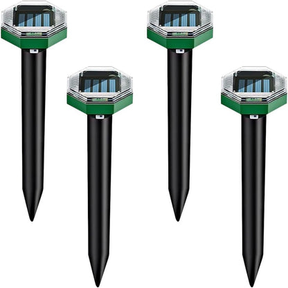 Solar Powered Ultrasonic Mole Repellent Stakes Pack of 4