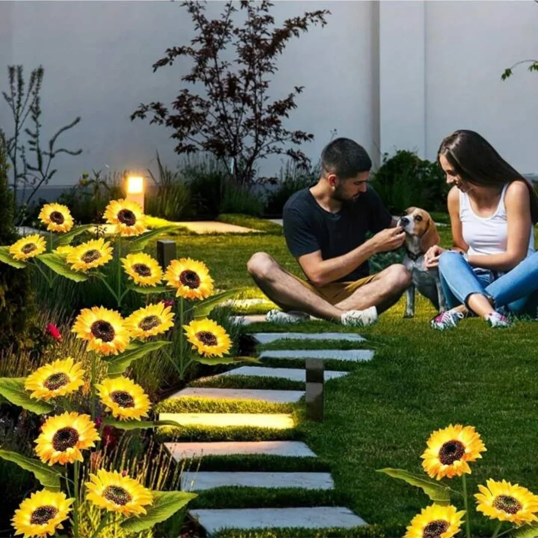 Solar Sunflower Garden Light with LED