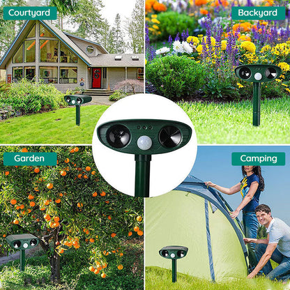Solar Ultrasonic Animal Repeller for Gardens and Yards