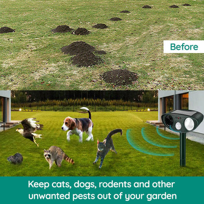 Solar Ultrasonic Animal Repeller for Gardens and Yards