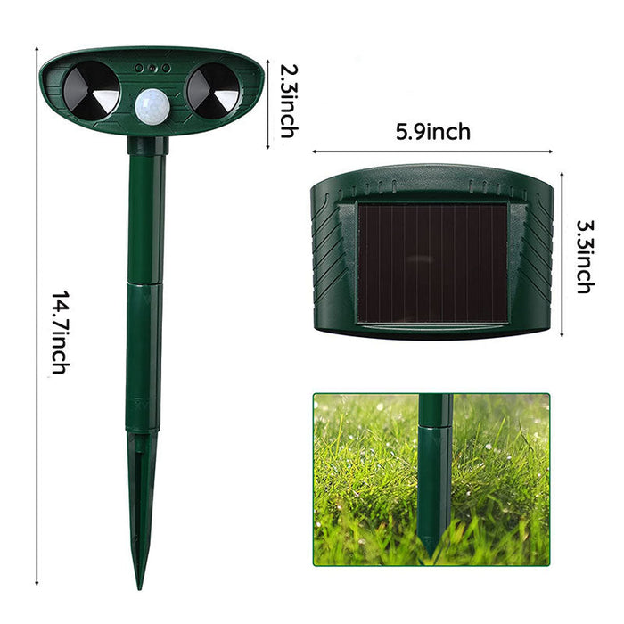 Solar Ultrasonic Animal Repeller for Gardens and Yards
