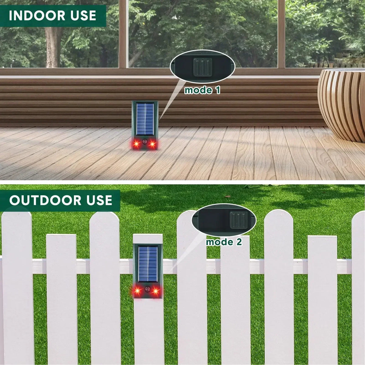 Solar Ultrasonic Bird Repeller with Motion Sensor