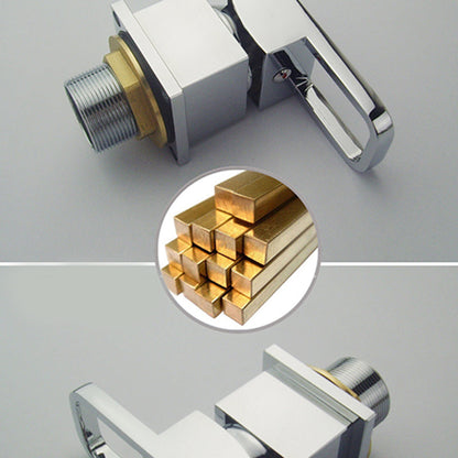 Solid Brass Deck Mount Roman Tub Faucet with Waterfall Spout