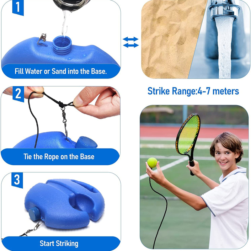 Solo Tennis Trainer Rebound Practice Set