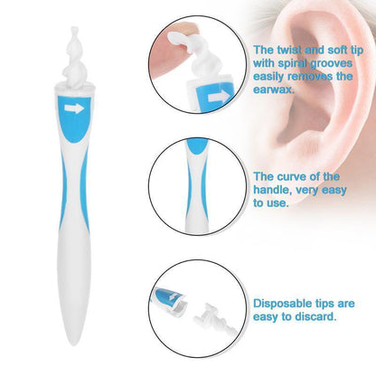 Spiral Ear Wax Remover Cleaner with 16 Tips