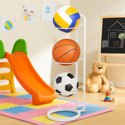 Sports Ball Storage Rack with Multi Tier Organizer