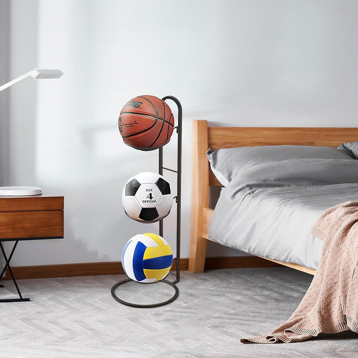 Sports Ball Storage Rack with Multi Tier Organizer