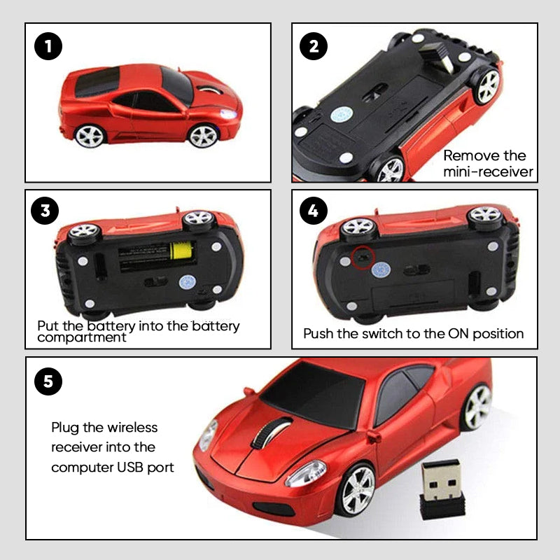 Sports Car Design 2.4GHz Wireless Optical Mouse