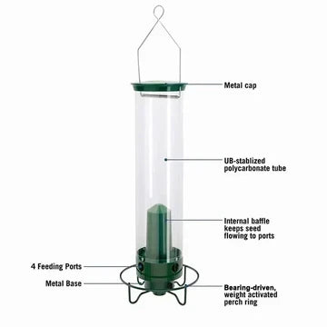 Squirrel Proof Hanging Bird Feeder for Outdoor Seed Feeding
