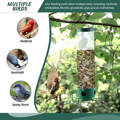 Squirrel Proof Hanging Bird Feeder for Outdoor Seed Feeding