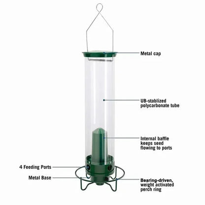 Squirrel Resistant Spinning Tube Bird Feeder