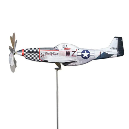 Stainless Steel Airplane Wind Spinner Garden Decor