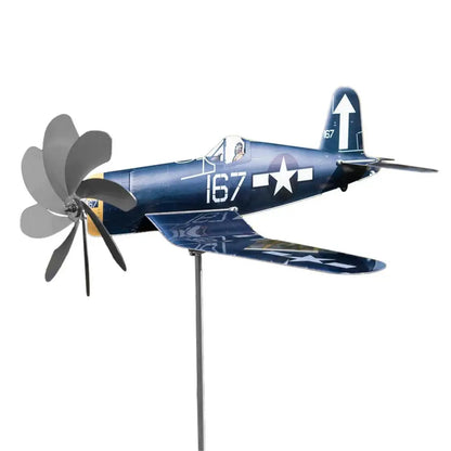 Stainless Steel Airplane Wind Spinner Garden Decor