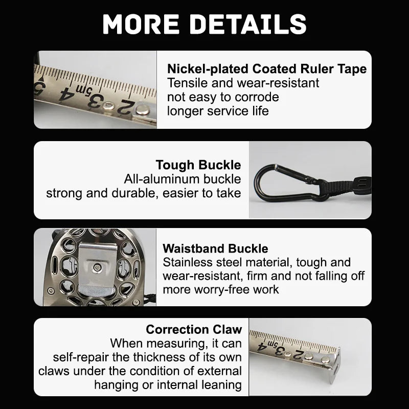 Stainless Steel Anti Corrosion Retractable Measuring Tape