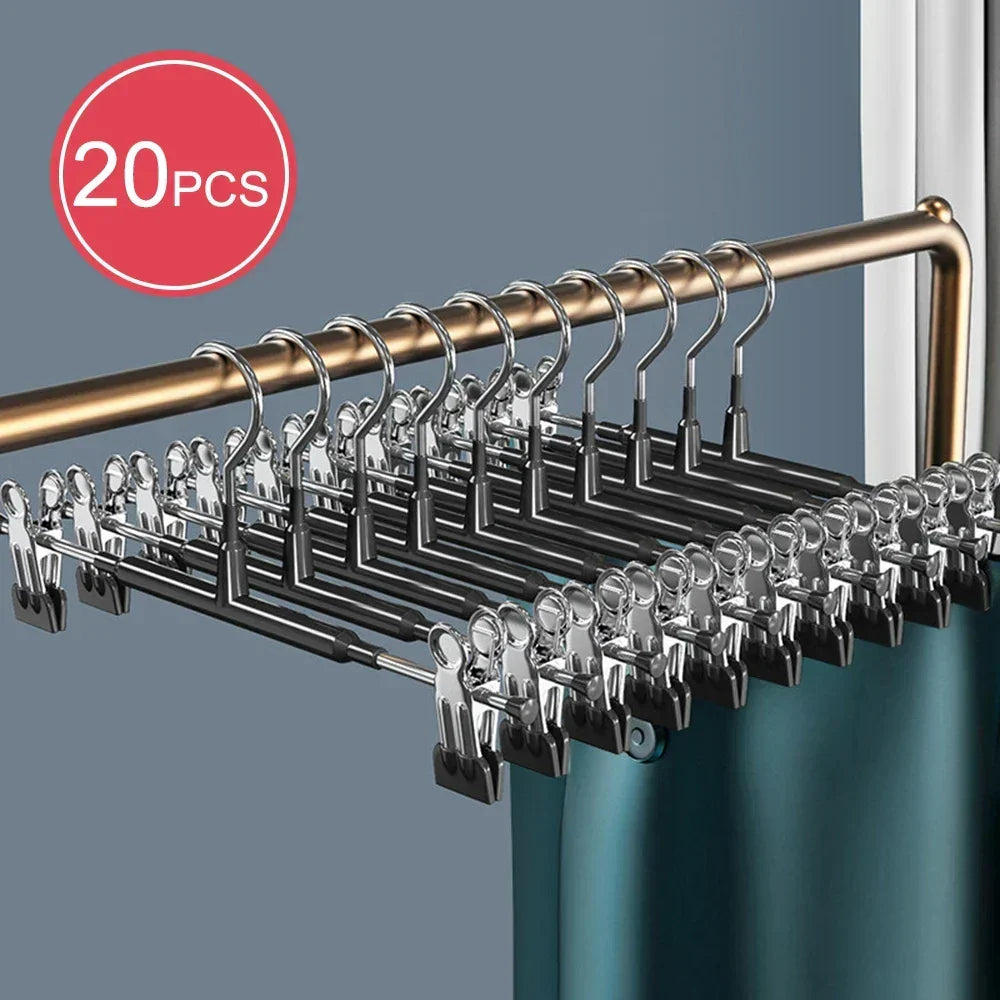 Stainless Steel Clothes Hanger with Adjustable Non Slip Clips