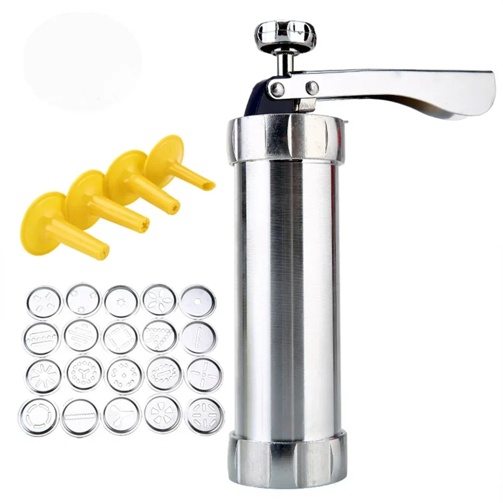 Stainless Steel Cookie Press with Decorating Discs