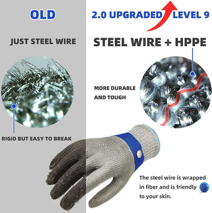 Stainless Steel Cut Resistant Safety Gloves Heavy Duty Hand Protection