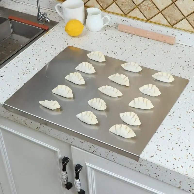Stainless Steel Cutting Board with Non Slip Base and Lip