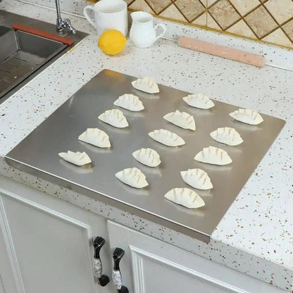 Stainless Steel Cutting Board with Non Slip Base and Lip