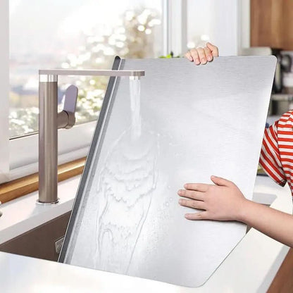 Stainless Steel Cutting Board with Non Slip Base and Lip