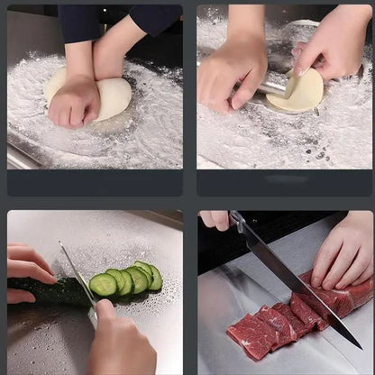 Stainless Steel Cutting Board with Non Slip Base and Lip
