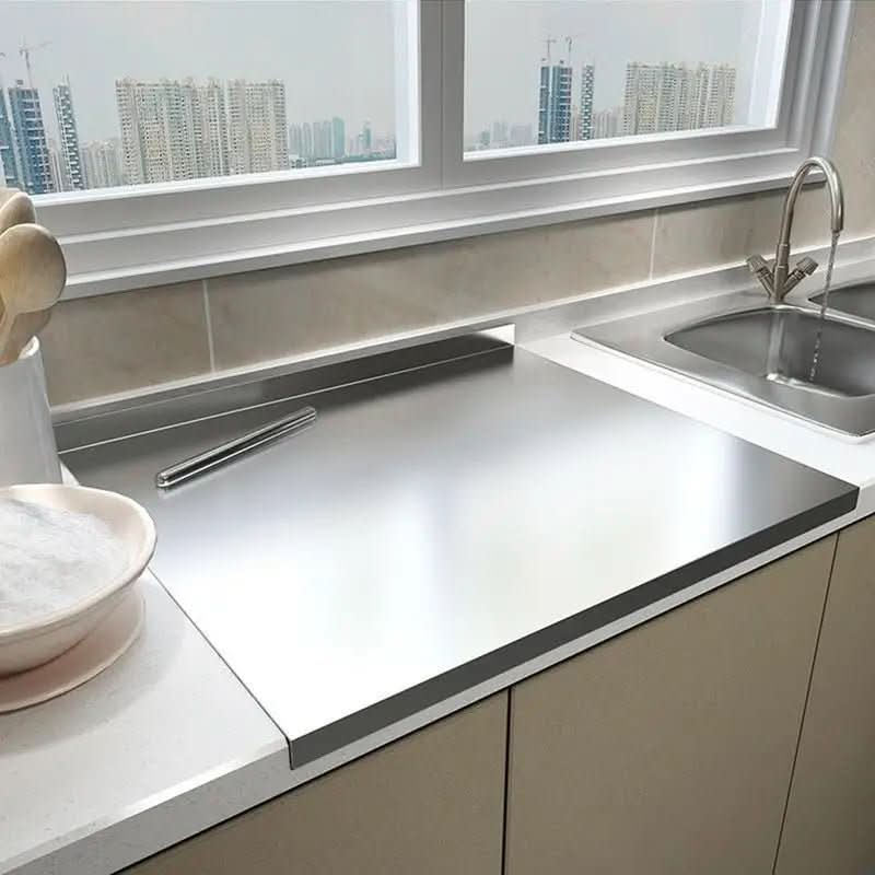 Stainless Steel Cutting Board with Non Slip Base and Lip