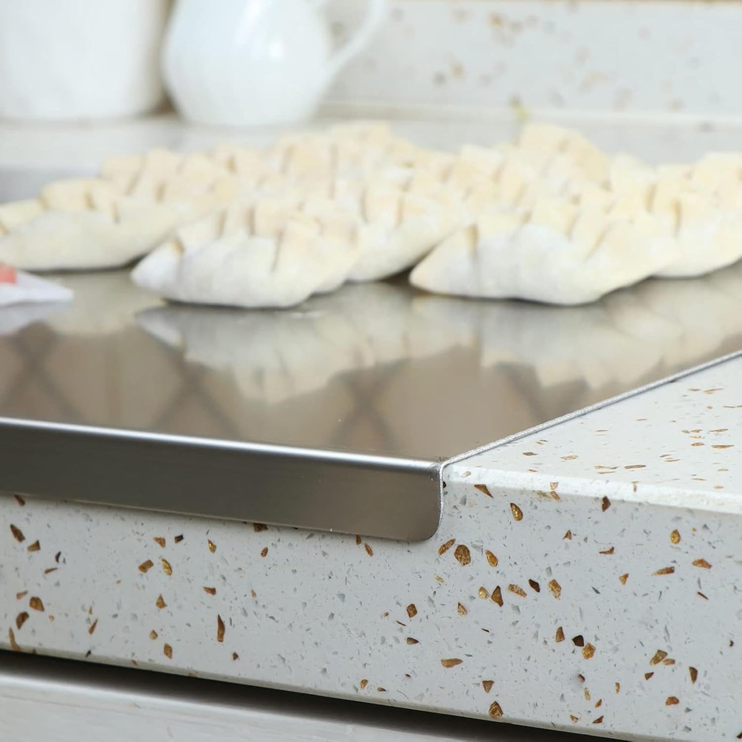Stainless Steel Cutting Board with Non Slip Base and Lip