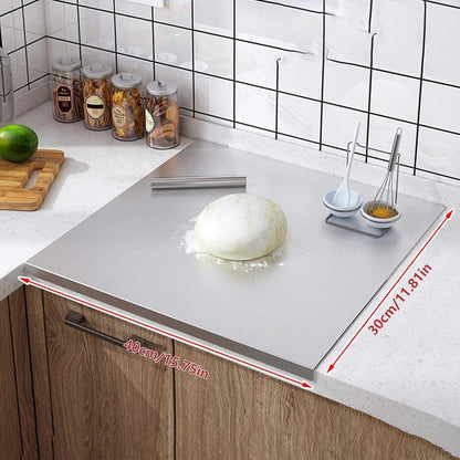 Stainless Steel Cutting Board with Non Slip Base and Lip
