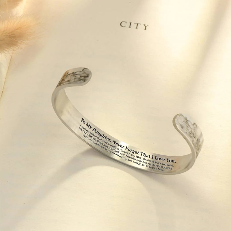 Stainless Steel Daughter Cuff Bracelet Adjustable