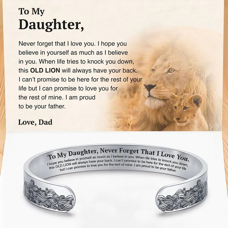 Stainless Steel Daughter Cuff Bracelet Adjustable