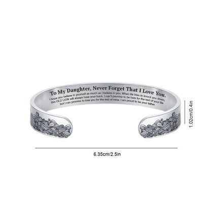 Stainless Steel Daughter Cuff Bracelet Adjustable