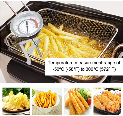 Stainless Steel Deep Fry Thermometer with 16 Inch Long Probe