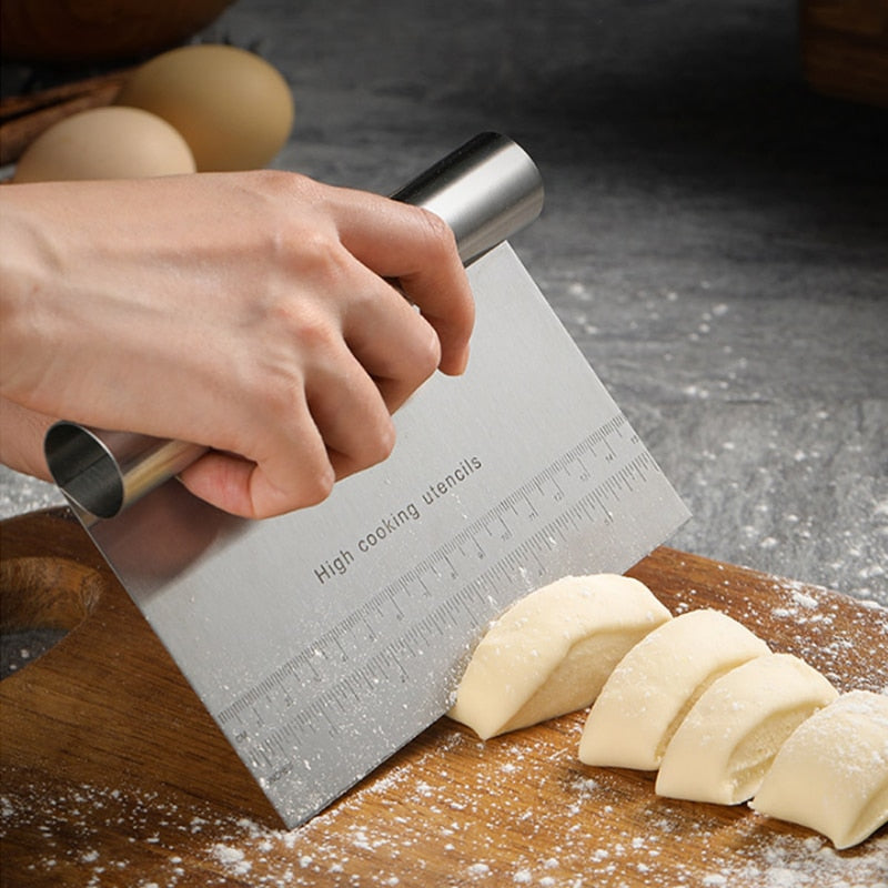 Stainless Steel Dough Scraper with Measurement Guide