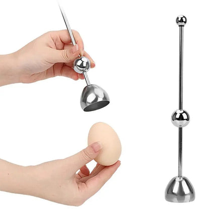 Stainless Steel Egg Cracker Tool for Soft and Boiled Eggs