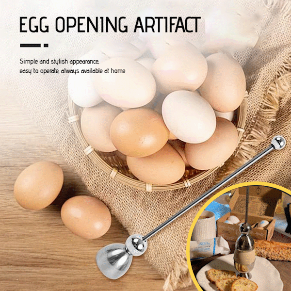 Stainless Steel Egg Cracker Tool for Soft and Boiled Eggs