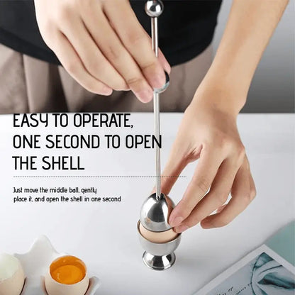 Stainless Steel Egg Cracker Tool for Soft and Boiled Eggs