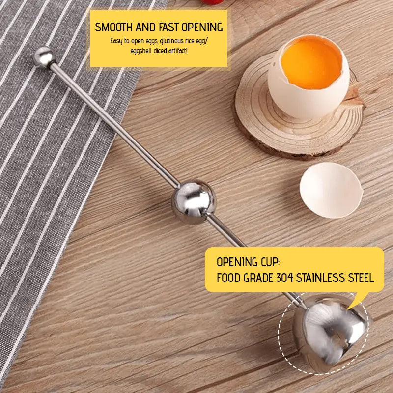 Stainless Steel Egg Cracker Tool for Soft and Boiled Eggs