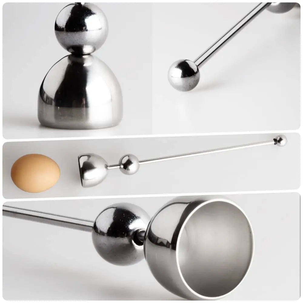 Stainless Steel Egg Cracker Tool for Soft and Boiled Eggs