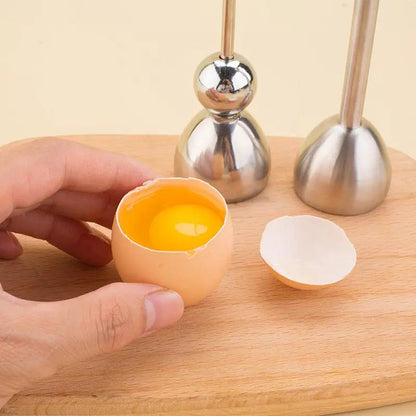Stainless Steel Egg Cracker Tool for Soft and Boiled Eggs