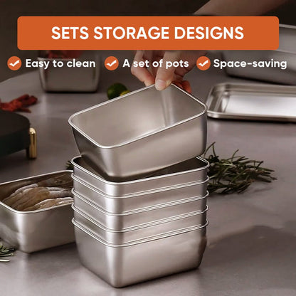 Stainless Steel Food Storage Container Set with Lids