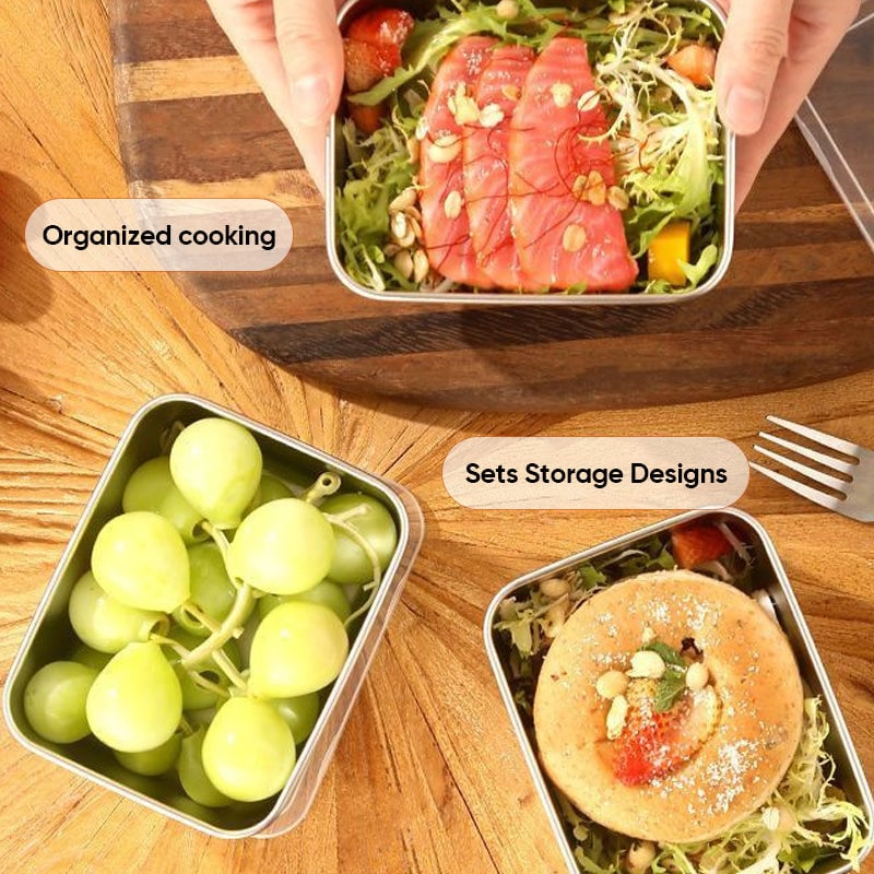 Stainless Steel Food Storage Container Set with Lids