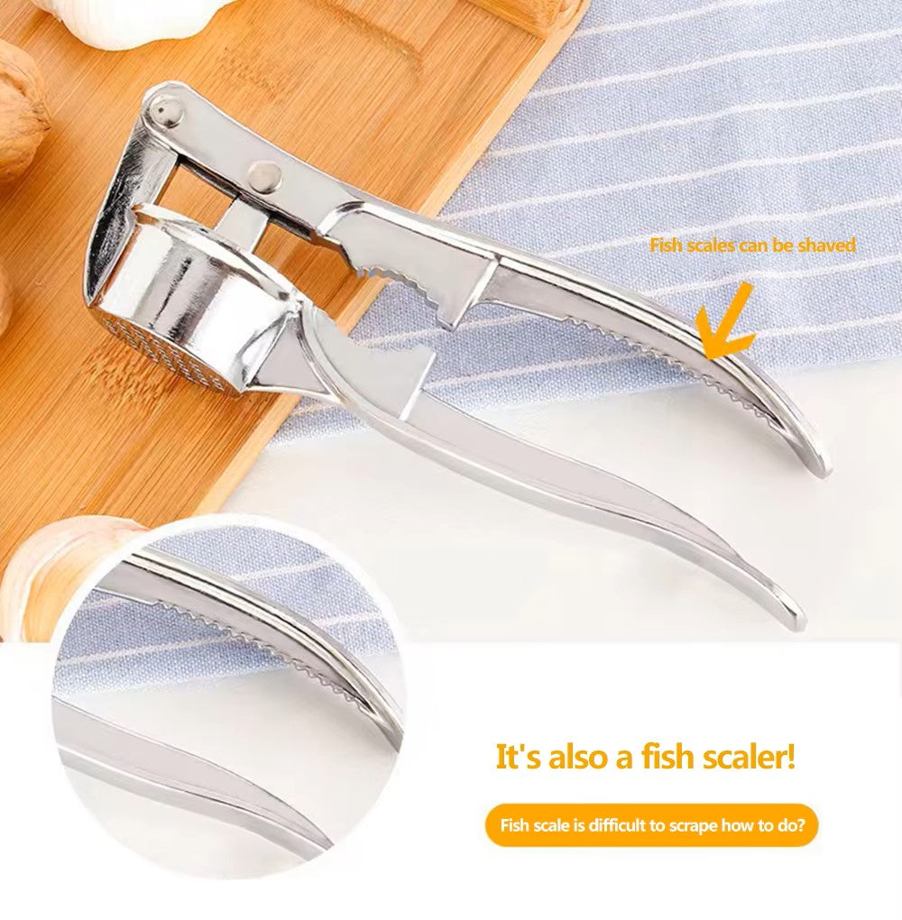 Stainless Steel Garlic Press with Ergonomic Handle