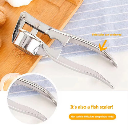Stainless Steel Garlic Press with Ergonomic Handle
