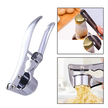 Stainless Steel Garlic Press with Ergonomic Handle