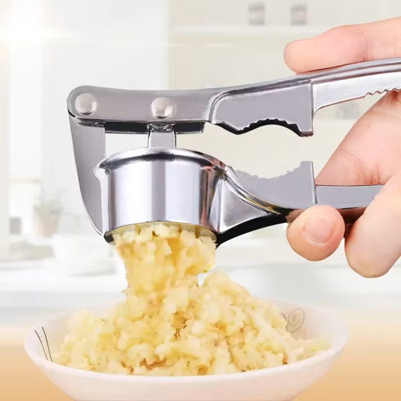 Stainless Steel Garlic Press with Ergonomic Handle