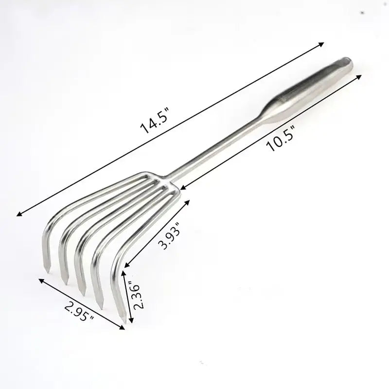 Stainless Steel Hand Garden Rake with Non Slip Handle