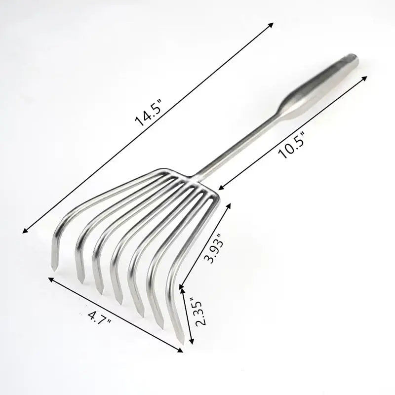 Stainless Steel Hand Garden Rake with Non Slip Handle