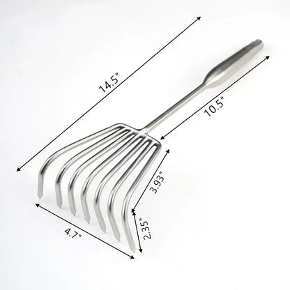 Stainless Steel Hand Garden Rake with Non Slip Handle