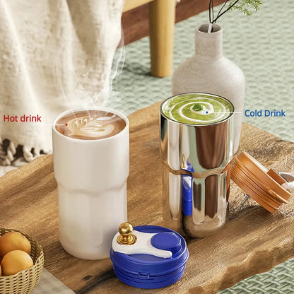 Stainless Steel Insulated Travel Coffee Mug with Temperature Display
