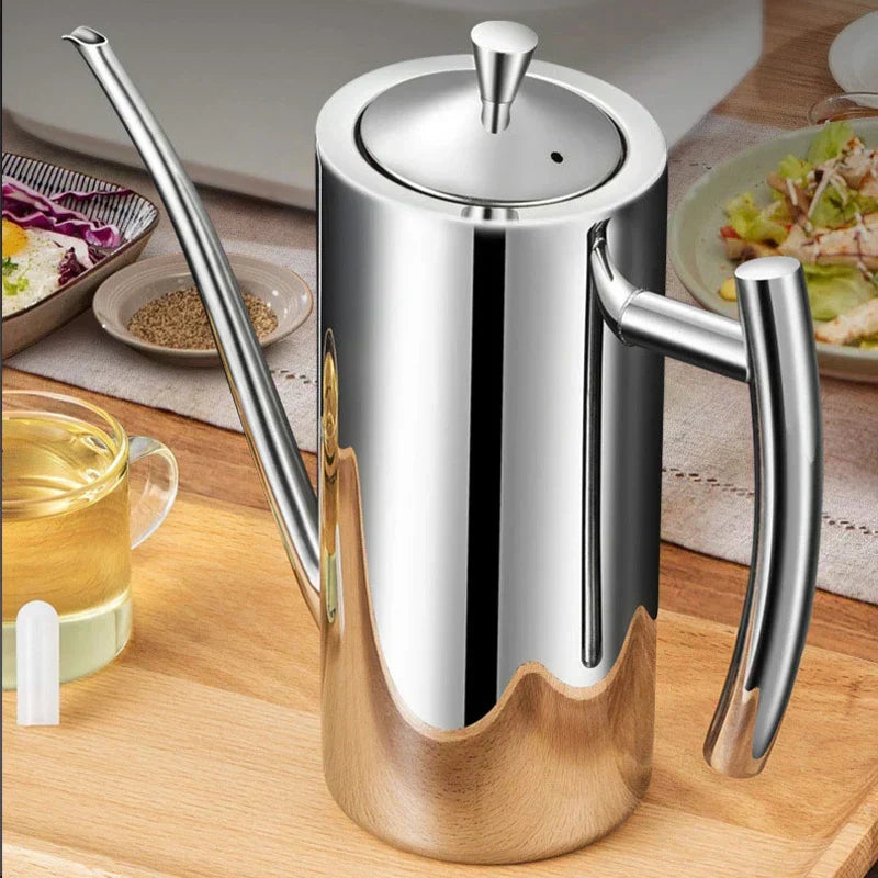 Stainless Steel Oil Dispenser Bottle with Precision Pour Spout